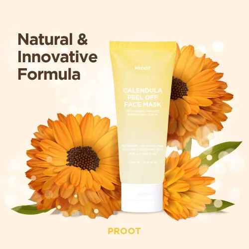 Vista 6 de Máscara de caléndula, con suero iluminador con infusión de hierbas, formulada con hojas y extractos de flores de caléndula reales, cuidado coreano