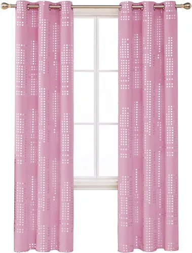 Vista 2 de Deconovo - Cortinas opacas para oscurecer la habitación, con aislamiento térmico, cortinas con ojales