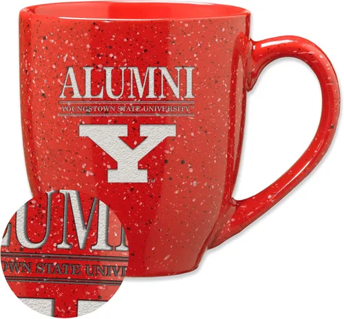 Vista 47 de Rico Industries NCAA Illinois Fighting Illini Alumni - Taza de café de cerámica moteada grabada con láser de 16 onzas