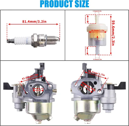 Vista 2 de JINGKE Conjunto de carburador GX160 para Honda GX140 GX160 GX200 5.5HP 6.5HP 196cc WP20 EG1400 EZ2500 Harbor Freight Predator 212cc Go Kart OHV R210
