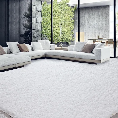 Vista 17 de HOMBYS - Alfombra peluda de 9 x 12 pies, alfombra de pelo sintético ultra suave y grande, alfombra antideslizante para dormitorio y sala de estar