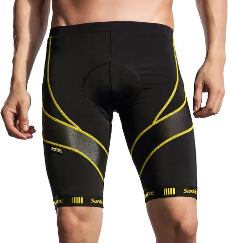 Vista 5 de Santic Pantalones cortos de ciclismo para hombre, pantalones cortos de ciclismo acolchados para hombre, pantalones cortos de ciclismo transpirables