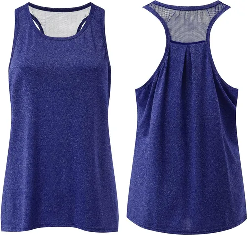 Vista 3 de Workout Tank Tops for Women Dry fit Sleeveless Shirts Yoga Top Athletic T-Shirt Mesh Racerback for Sport Gym Running