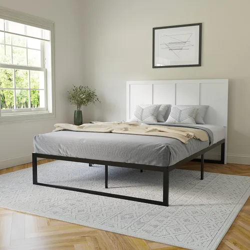 Vista 5 de Flash Furniture Cabecero ajustable de metal Queen, color blanco