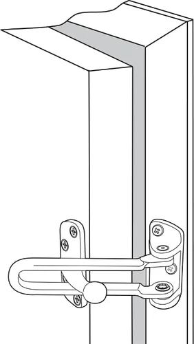 Vista 3 de Prime-Line U 9901 - Cerradura de barra oscilante para puertas batientes con bisagras, cerradura de seguridad secundaria para puerta y seguridad