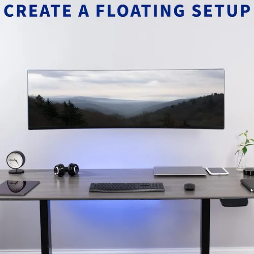 Vista 5 de VIVO Soporte de pared con brazo neumático de aluminio de alta calidad para 2 pantallas de hasta 27 pulgadas o 1 ultraancho de hasta 49 pulgadas