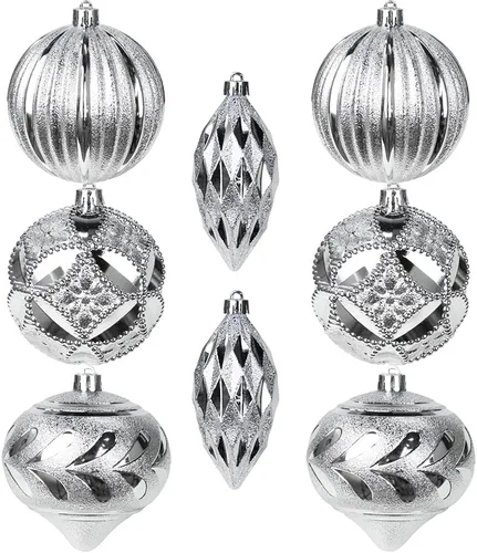 Vista 51 de 30 piezas de adornos de bola de árbol de Navidad irrompibles negros para decoración navideña