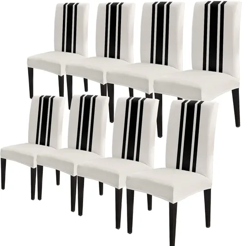 Vista 18 de Funda para silla de comedor, diseño de árbol de Navidad, leopardo, rojo, verde, negro, blanco, copos de nieve, protector para silla de invierno