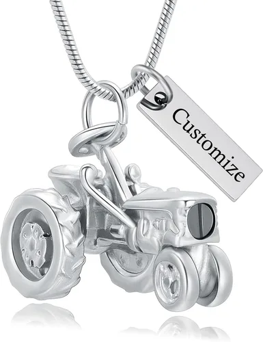 Vista 3 de Imrsanl Joyería de cremación para cenizas, motocicleta, automóvil pequeño, collar de urna de tractor para cenizas para hombres, recuerdo