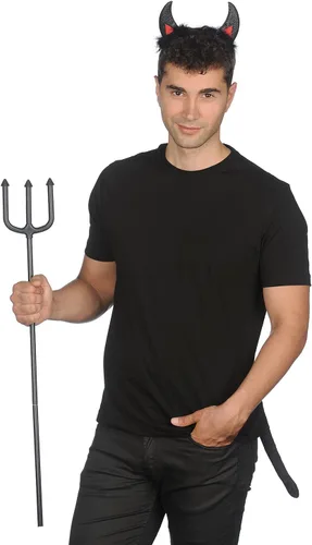 Vista 5 de Funcredible Devil Costume Accessories Set - Devil Horns and Tail with Pitchfork