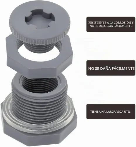 Vista 5 de Conector de tanque de agua de PVC de 1/2 pulgada, paquete de 2