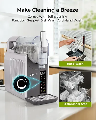 Vista 4 de Máquina de granizado: Máquina de Granizado para uso doméstico con 7 programas preestablecidos y función de limpieza automática, fabricante de Plata
