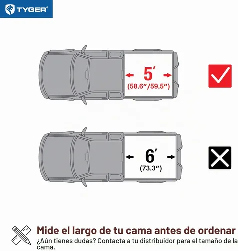 Vista 2 de Tyger Auto T3 - Tapa plegable en tres partes para camioneta T3 Soft Tri-Fold