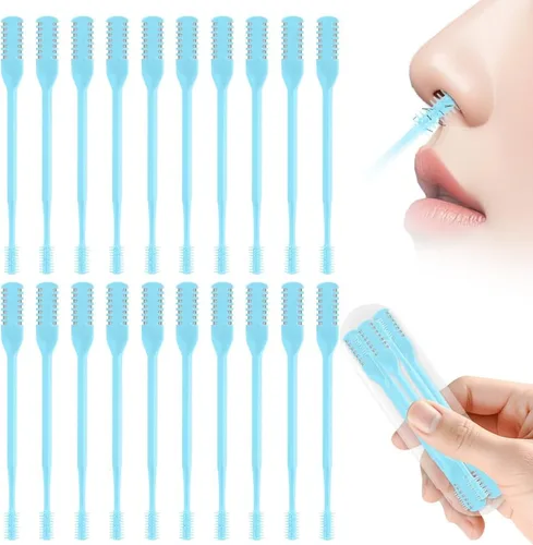 Vista 16 de Cortador de pelo nasal 2 en 1, recortador manual de doble cara con cepillo, cuchillo de nariz giratorio de 360° para hombres y mujeres, herramienta