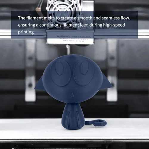 Vista 4 de Filamento de PLA mate Plus de 1,75 mm, filamento para impresora 3D de alta velocidad de 30-600 mm/s, acabado mate suave, filamento de PLA+ azul 1 kg