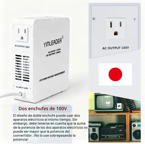Vista 3 de 1000W US 120V a 100V JP Japón convertidor de voltaje paso abajo transformador