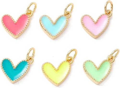Vista 12 de DanLingJewelry Dijes esmaltados lindos colgantes para llavero, pulsera, joyería, Latón 10 piezas - Oso