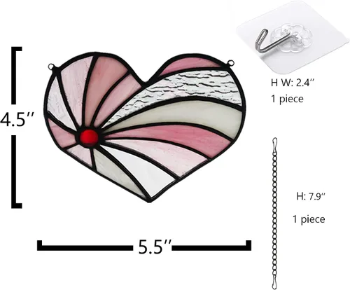 Vista 4 de Atrapasoles con forma de corazón para colgar ventanas, regalo de cumpleaños en forma de corazón para abuela, tía, hermana, padres, para mujeres