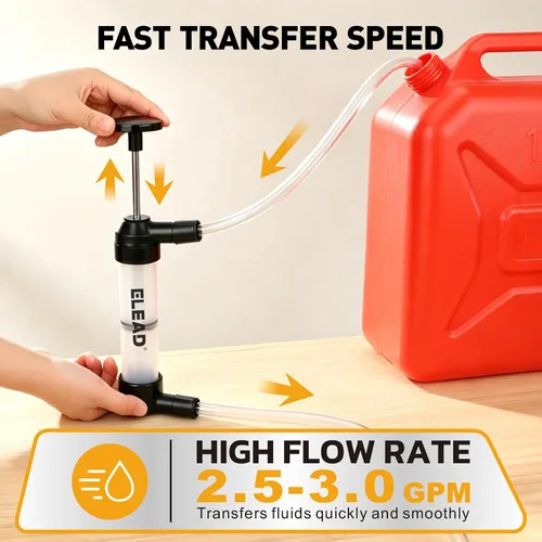 Vista 6 de Fluid Transfer Siphon Pump for Gasoline, Multi-use Liquid Transfer Pump, Max 3 GPM High Flow, Hand Pump with Inflator Hose adapter, Balloon Adapter