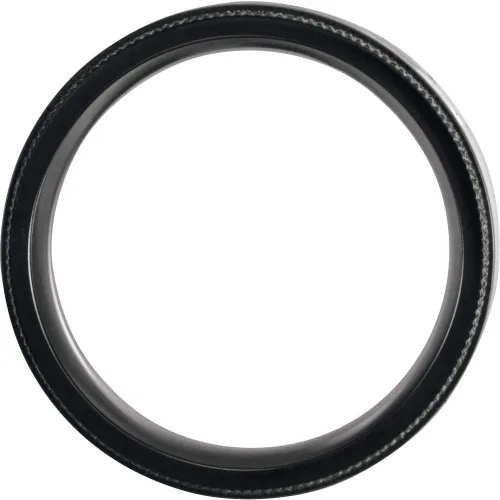Vista 2 de Anillo de boda negro con borde de moneda de 0.315 in con incrustaciones de madera de ajuste cómodo