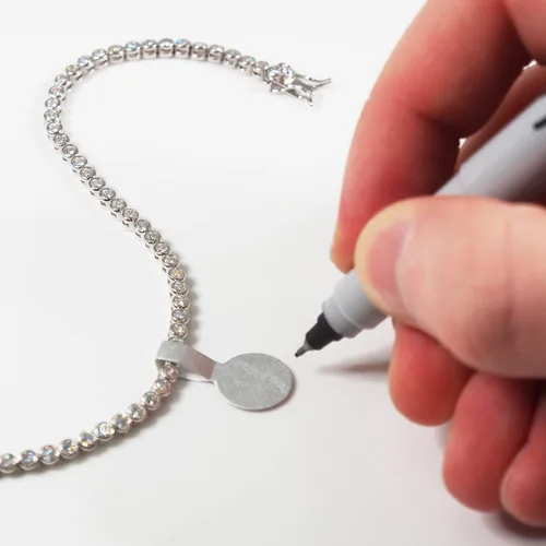 Vista 8 de CuteBox - Etiquetas de reparación de joyas, precio e identificación, 500 unidades, barra larga plateada Tyvek autoadhesiva para anillos, pulseras