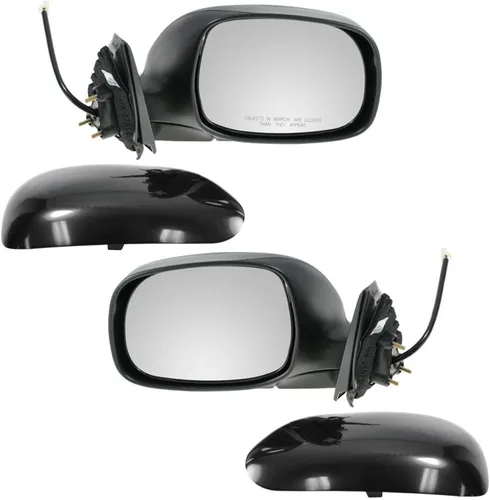 Vista 145 de TRQ Juego de conjunto de espejos laterales del conductor y del pasajero de 2 piezas con ajuste eléctrico, calefacción y memoria en negro Compatible