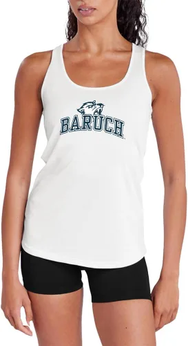 Vista 313 de Camiseta deportiva sin mangas oficial de NCAA Collegiate para mujer, con espalda cruzada, colección con logotipo primario