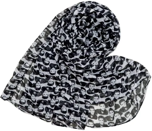 Vista 4 de Lingso - Bufanda para mujer, diseño de mujer, color negro