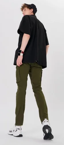 Vista 9 de Plaid&Plain Pantalones cargo ajustados con rodillas articuladas para hombre