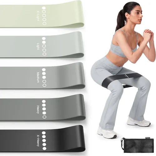 Vista 7 de Resistance Bands for Working Out, 5-Pack Elastic Exercise Bands for Strength Training, Stretching, Workout; Home Gym Equipment for Women Men