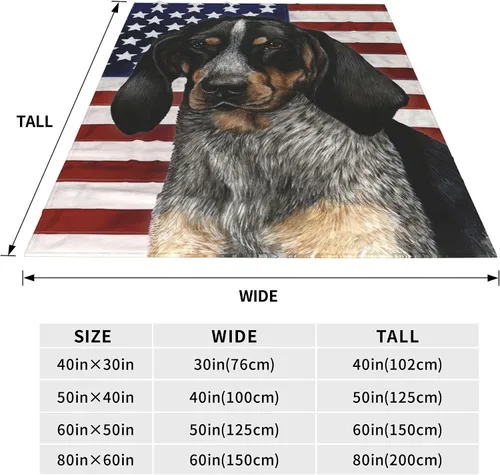 Vista 2 de Bluetick Coonhound - Manta de franela de forro polar, regalo de bandera estadounidense, manta patriótica de forro polar, edredón de franela