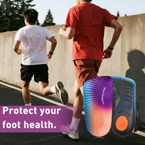 Vista 5 de Plantillas ortopédicas 3/4 para zapatos para hombres y mujeres, soporte de arco alto, insertos de zapatos para fascitis plantar, pies planos