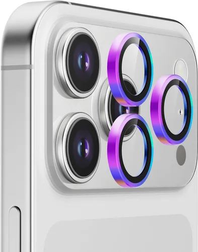 Vista 34 de UARMOR - Protector de lente de cámara compatible con iPhone 17, 16 y 16 Plus: vidrio templado 9H y cubierta de aluminio, transparente HD, kit