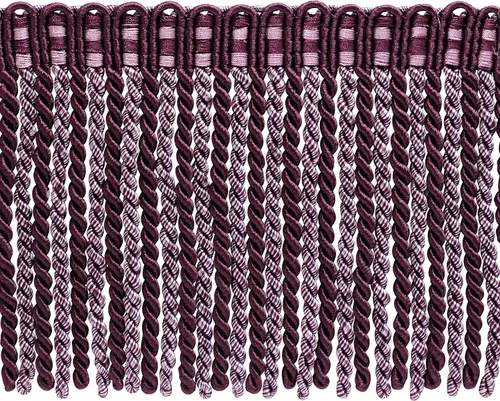 Vista 11 de DÉCOPRO Colección Noblesse de 6 pulgadas de largo con borde de flecos de lingote con cabecera de punto elegante (estilo # DB6), color burdeos