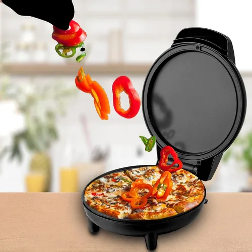Vista 2 de Courant Plancha/Mini Horno Plancha Compacta de 7 Pulgadas Plancha Personal/Horno para Pizza Negro