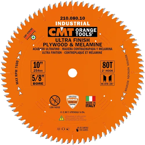 Vista 6 de CMT Orange Tools 210.060.08 - Hoja de sierra circular laminada y aglomerada HW D=8-8-1/4 B=5/8 Z60 K=0.126 P=0.087 a=2