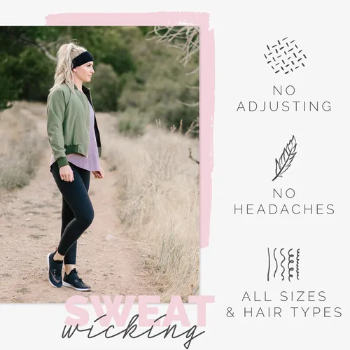 Vista 71 de Maven Thread 4" Wide Workout Headbands for Women – Non-Slip Sweatbands for Gym, Running & Yoga