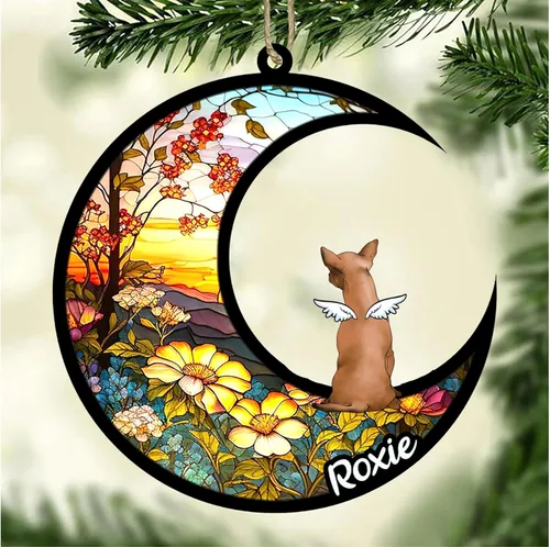 Vista 627 de LOVELYPOD Adorno de Navidad personalizado para perro Basset Hound (marrón) Basset Hound (marrón) adorno para atrapasoles de perro, razas de perros