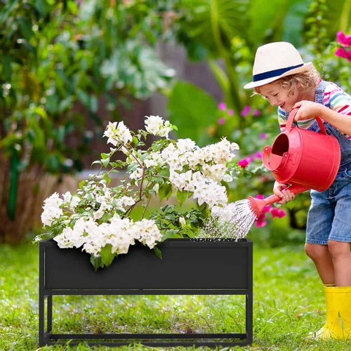 Vista 6 de Cocoyard - Maceta elevada – Cama de jardín elevada duradera con agujeros de drenaje para plantas altas, hierbas y flores, maceta rectangular