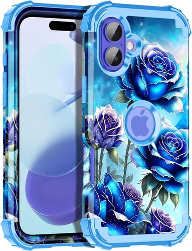 Vista 117 de Miqala Funda compatible con iPhone 8 Plus, iPhone 7 Plus, que brilla en la oscuridad, tres capas, resistente a los golpes, parachoques de plástico