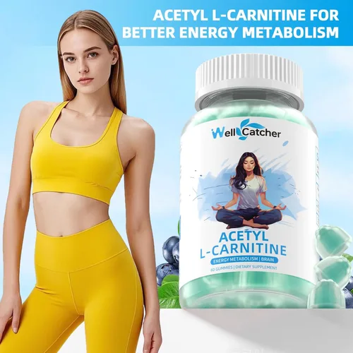 Vista 4 de Suplemento de acetil L-carnitina de 1000 mg - Gomitas de Alcar L-carnitina sin azúcar para hombres y mujeres, apoyo a la resistencia muscular, salud