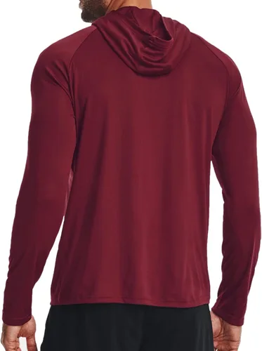 Vista 2 de Under Armour Sudadera con capucha de manga larga Velocity Wordmark para hombre, Liga RojoRojo-626
