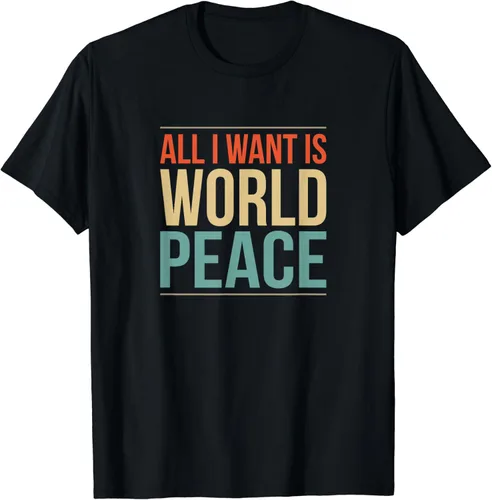 Vista 2 de All I Want es la paz mundial playera, hombre 2XL, Jaspeado oscuro