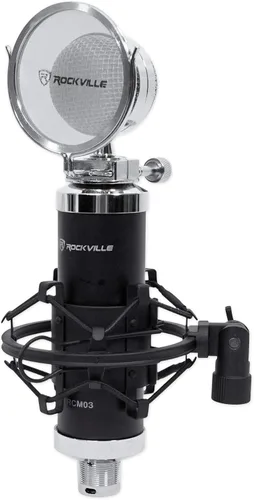 Vista 7 de Mackie ProFX6v3 - Mezclador de efectos con micrófono de grabación Rockville RCM03 Pro, auriculares de estudio PRO-M50, brazo de micrófono DMS40