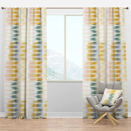 Vista 17 de DesignQ Cortinas con patrón hexagonal retro IX para dormitorio, cortinas para sala de estar, cortinas con aislamiento térmico, panel individual, 52