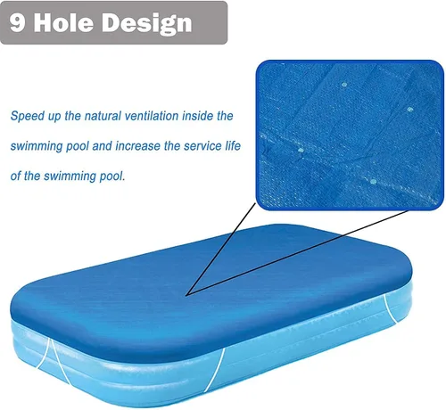 Vista 2 de Cubierta rectangular para piscina, cubiertas de piscina sobre el suelo, cubierta inflable para centros de natación, tamaño 120 x 72 pulgadas