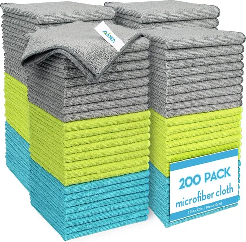 Vista 16 de AIDEA - Paño de limpieza de microfibra negro, 12 unidades, trapos de limpieza absorbentes de 12 x 12 pulgadas Microfiber Towels for Cars Lint Free