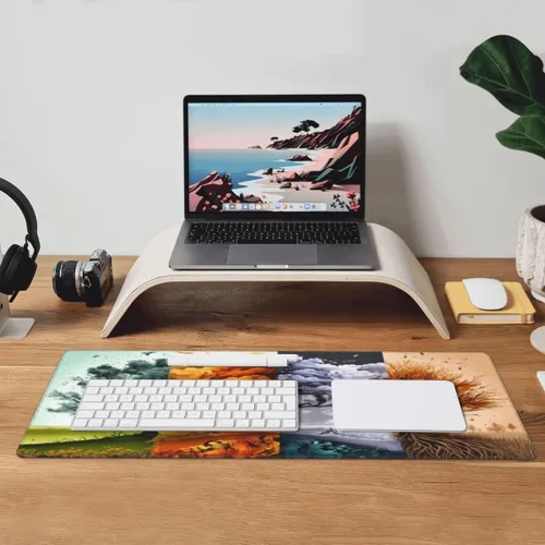 Vista 6 de Alfombrilla de escritorio, tapete de escritorio de 31.5" × 11.8", alfombrilla grande para mouse de juegos, alfombrilla duradera extendida para mouse