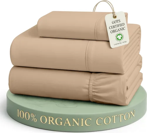 Vista 52 de LANE LINEN - Juego de 2 sábanas de fibras largas 100 % algodón orgánico, percal de fibras largas, ultrasuave y transpirable, para colchones de hasta