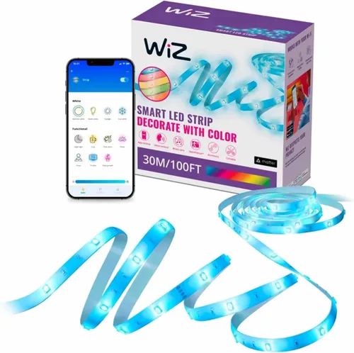 Vista 9 de Tira de luz inteligente WiZ Connected, Automatización de puesta de sol/amanecer, Modos preestablecidos, Control con voz o aplicación, Iluminación